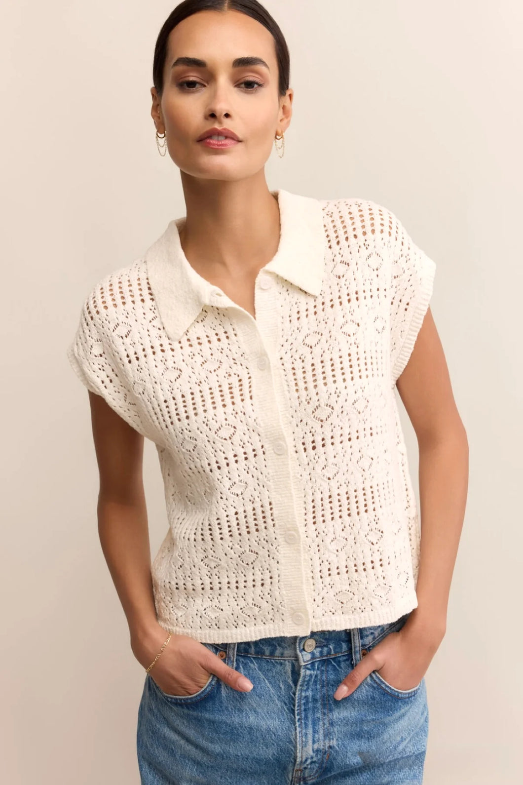 Z Supply White Kinsley Sweater Top