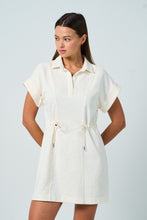 Load image into Gallery viewer, Ivory SS Knit Drawstring Dress