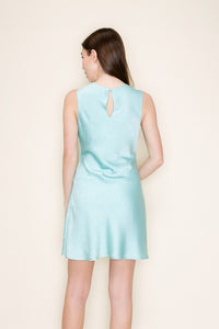 Satin Cowl Neck Dress Mint