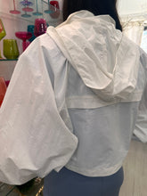 Load image into Gallery viewer, White Cropped Windbreaker Hoodie
