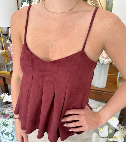 Maroon Suede Tank Top (THML)