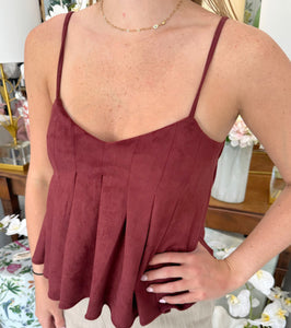 Maroon Suede Tank Top (THML)