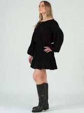 Load image into Gallery viewer, Black LS OTS Textured Dress