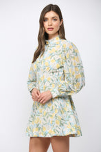 Load image into Gallery viewer, Light Grey Lemon + Floral Lace Trim Dress