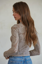 Load image into Gallery viewer, Ash Mauve Lacey LS Crop Top