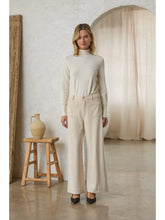 Load image into Gallery viewer, Cream Suede Wide Leg Pant