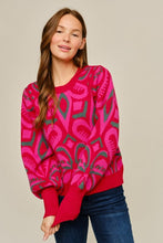 Load image into Gallery viewer, Red Mixed Patterned Sweater