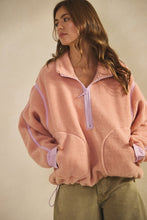 Load image into Gallery viewer, Mauve/Lt. Pink Fleece Zipper Pullover