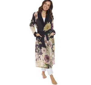 Daisy Print Black Robe