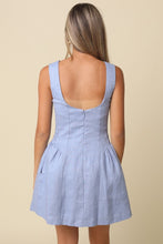 Load image into Gallery viewer, Light Blue Linen Flare Dress