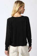 Load image into Gallery viewer, Crew Neck LS Knit Top Black