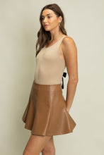 Load image into Gallery viewer, Tan Leather Seam Detail Skirt