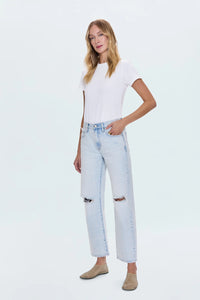 Pistola Denim Lexi MR Bowed Straight Jean