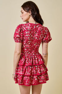 Ruby Multi Floral Ruffle Romper Dress