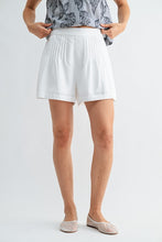 Load image into Gallery viewer, Ivory Soft Button Pleat Shorts