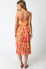 Load image into Gallery viewer, Mustard Coral Printed Ruffle Dress