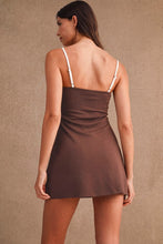 Load image into Gallery viewer, Contrast Trim A-Line Romper Brown
