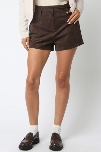 Brown Suede Shorts w/ Belt Loops