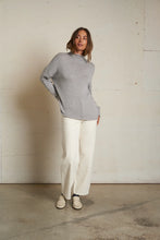 Load image into Gallery viewer, Perfect White Tee Heather Grey Cashmere Mock Neck Sweater