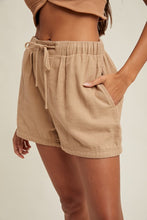 Load image into Gallery viewer, Mocha Cotton Drawstring Shorts