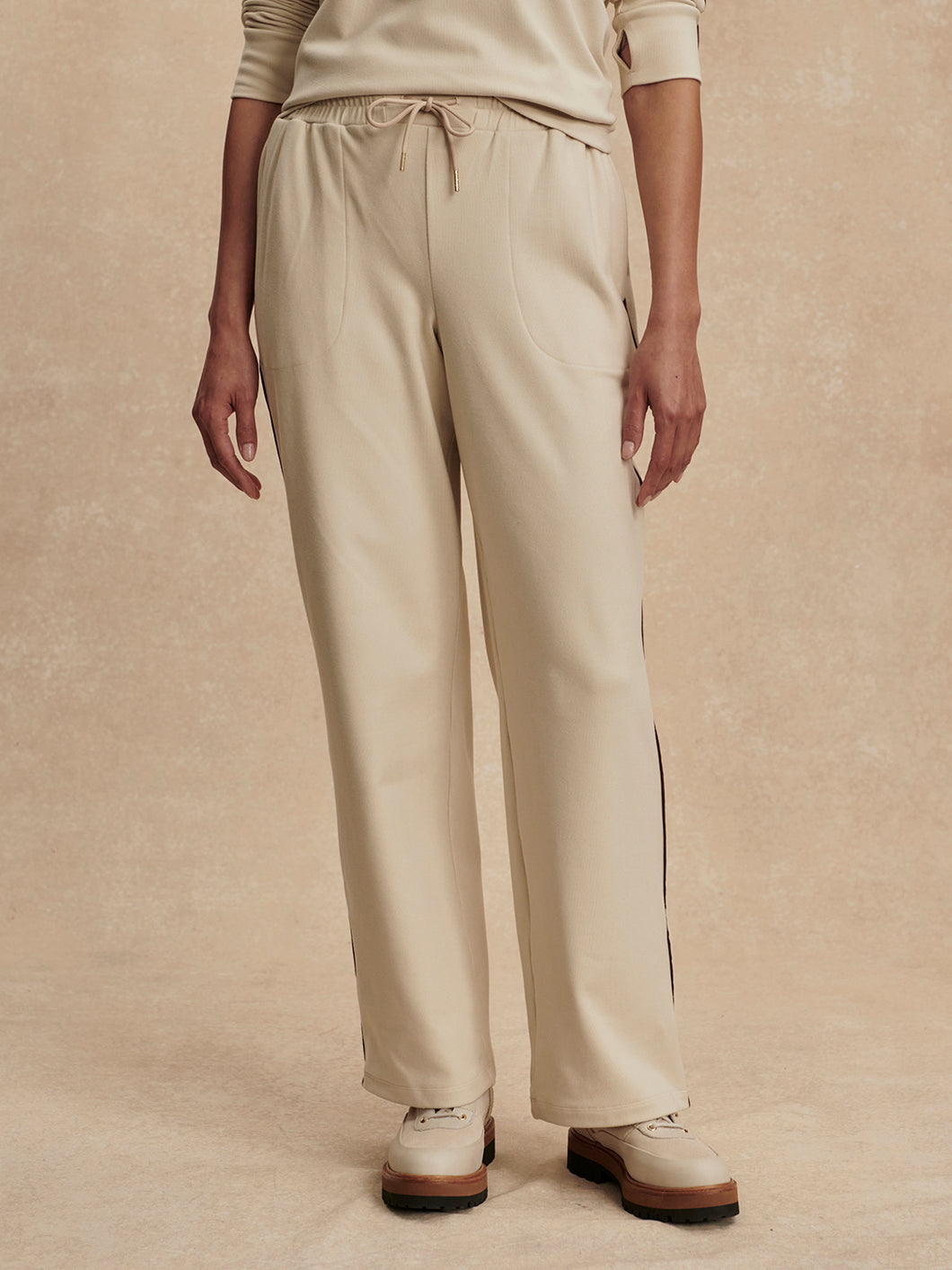 Varley Brushed Rib Wide Leg Pant 28” Marl/Chocolate