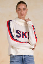 Load image into Gallery viewer, White/Red Ski Turtleneck Sweater
