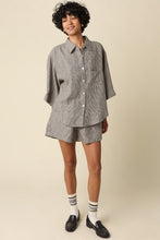Load image into Gallery viewer, Black Taupe Striped Top + Short Set