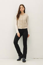 Load image into Gallery viewer, Oatmeal Crewneck Button Sweater Vest