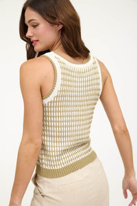 Knit Slvls Sweater Vest Olive