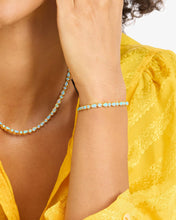 Load image into Gallery viewer, Melinda Maria Isla Tennis Bracelet Gold/Blue Opal