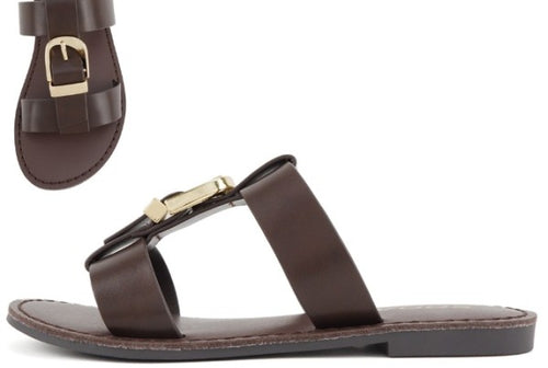 Brown Buckle Sandal