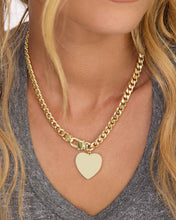 Load image into Gallery viewer, Melinda Maria Julian XL Heart Cuban Chain Necklace-16” Gold
