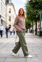 Load image into Gallery viewer, Pink/Brown Striped Button Cardigan