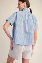 Load image into Gallery viewer, Blue Striped Button Down Shirt