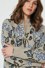 Load image into Gallery viewer, Barley Printed Jacquard Half Zip Sweater
