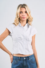 Load image into Gallery viewer, White/Black Pinstripe SS Shirt
