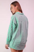 Load image into Gallery viewer, Green Striped LS + Short Set