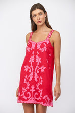 Load image into Gallery viewer, Red Embroidered Mini Shift Dress