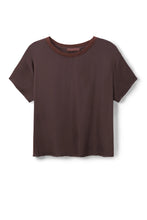Load image into Gallery viewer, Perfect White Tee Cocoa SS Satin Crew Neck Tee