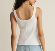 Load image into Gallery viewer, Z Supply White Niko Scallop Rib Tank Top