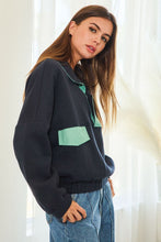 Load image into Gallery viewer, Navy/Mint Soft Relaxed Sweatshirt