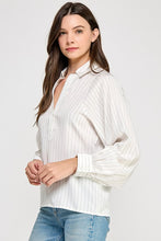 Load image into Gallery viewer, Off White Striped Button Down Shirt