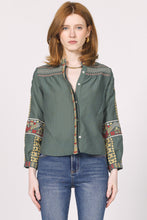 Load image into Gallery viewer, Green Embroidered Detail Makenna Top