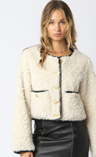 Load image into Gallery viewer, Ecru/Black Shearling Jacket
