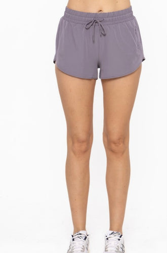 Mono B Grey Drapey Mini Active Shorts