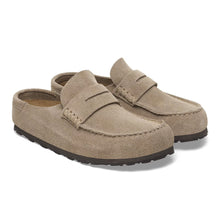 Load image into Gallery viewer, Birkenstock Naples Wrapped Suede Clog Loafer in Taupe Men’s