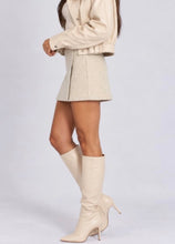 Load image into Gallery viewer, Oatmeal Flannel Wool Skort
