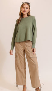 Fern Green LS Basic Knit Sweater