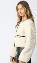 Load image into Gallery viewer, Ecru/Black Shearling Jacket