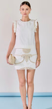 Load image into Gallery viewer, Cream Embroidered Mini Skirt